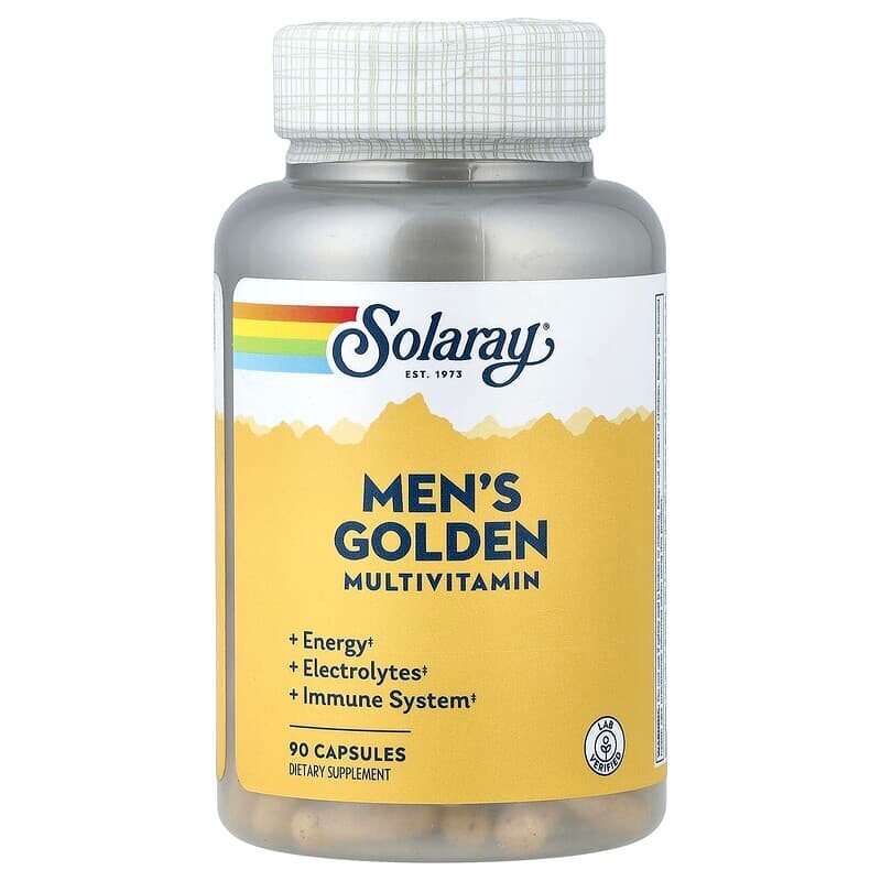 Чоловічий комплекс Solaray Men's Golden Multivitamin, 90 капсул