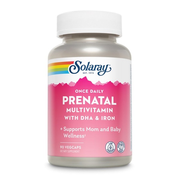 Пренатальний мультивітамін Solaray Once Daily Prenatal Multivitamin, 90 вегакапсул