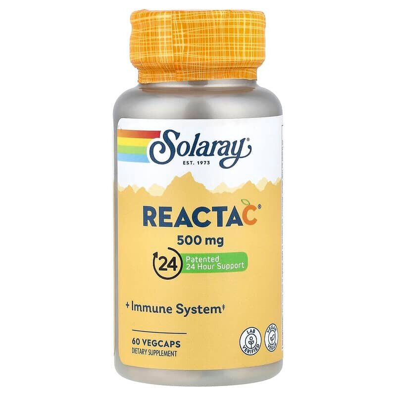 Вітамін C Solaray Reacta-C 500 mg, 60 вегакапсул