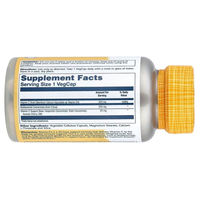 Вітамін C Solaray Reacta-C 500 mg, 60 вегакапсул. Фото 2