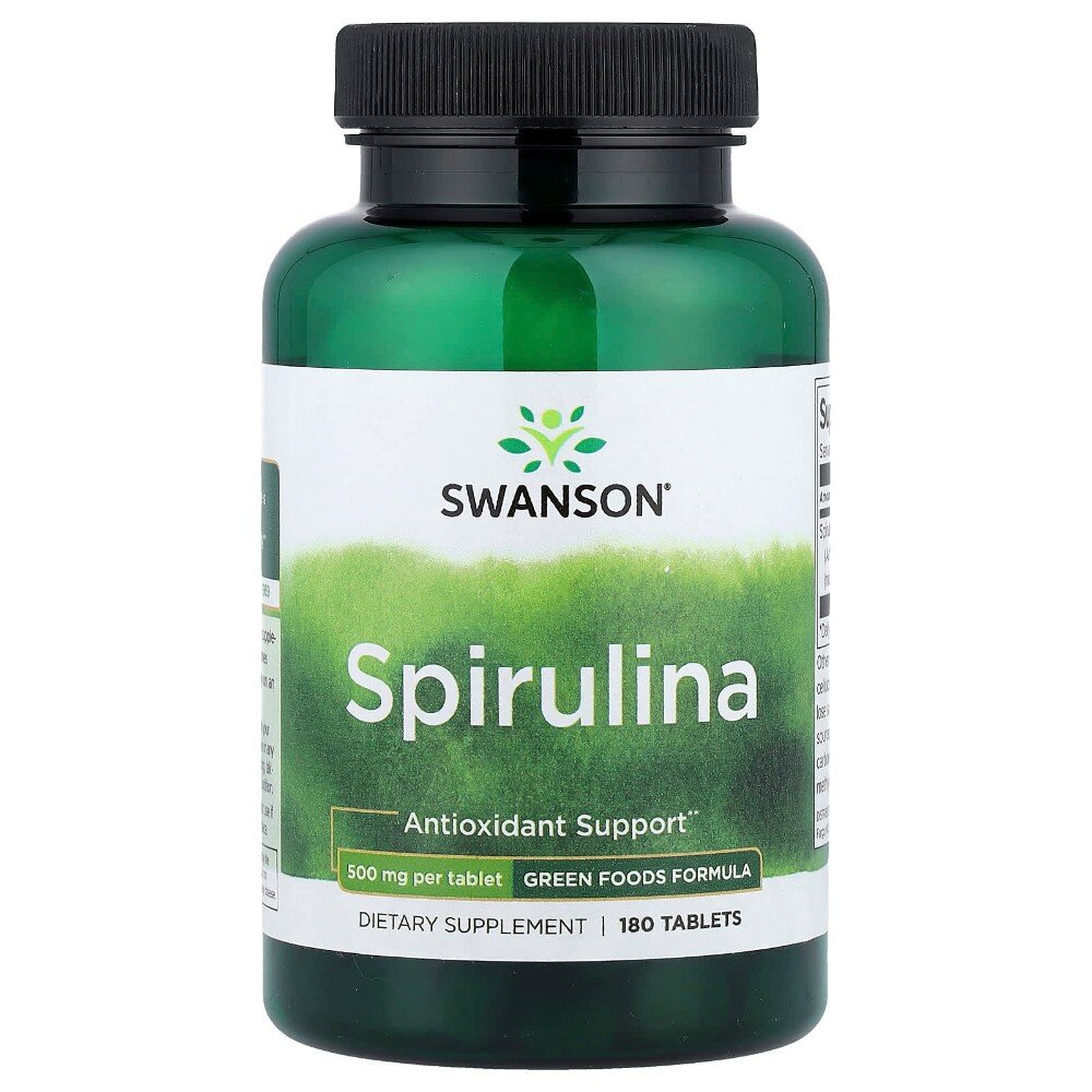 Спіруліна Swanson Spirulina 500 mg, 180 таблеток