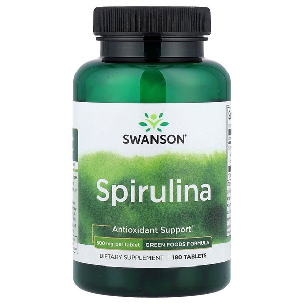 Спирулина Swanson Spirulina 500 mg, 180 таблеток