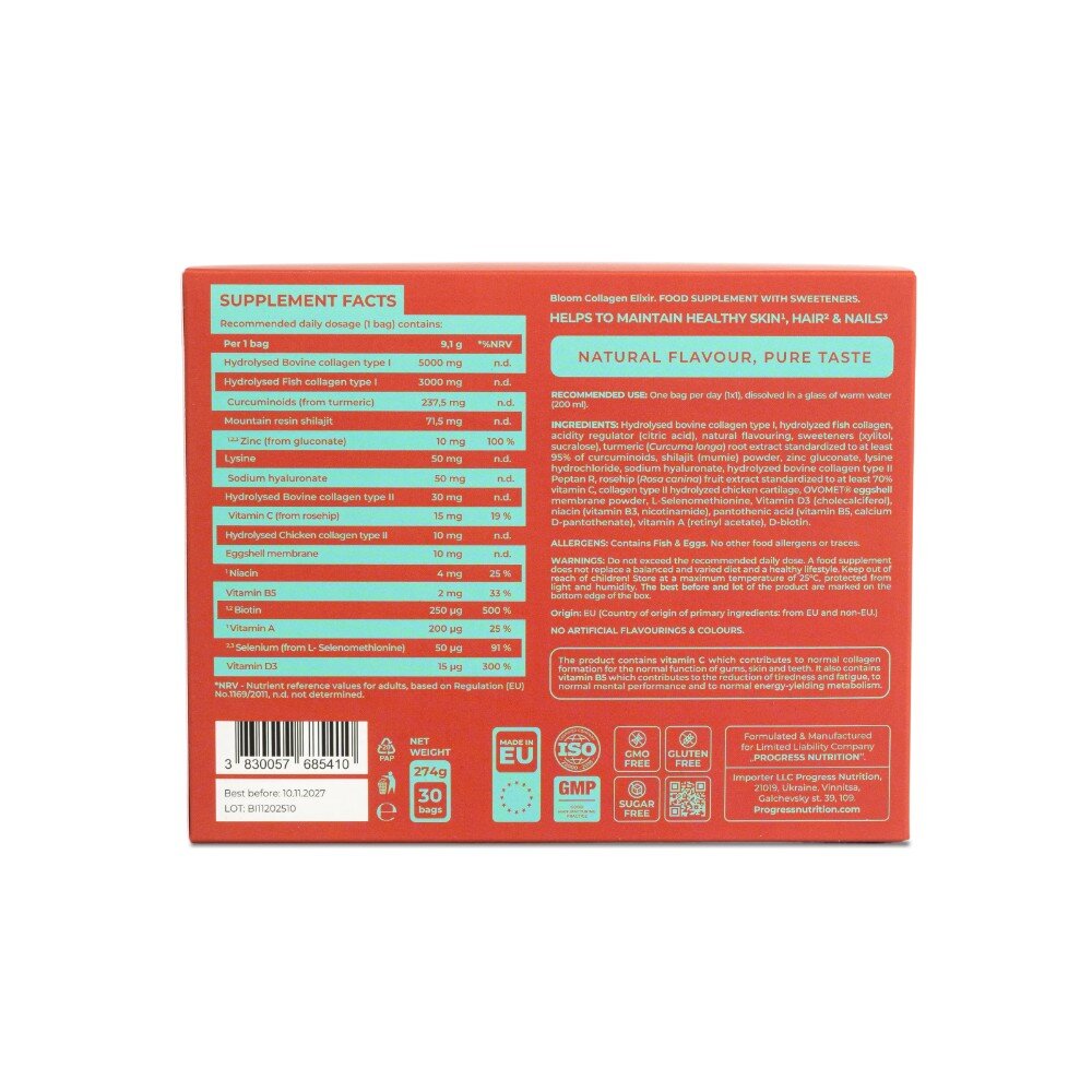 Колаген Progress Nutrition Bloom Collagen, 30 стіків. Фото 5