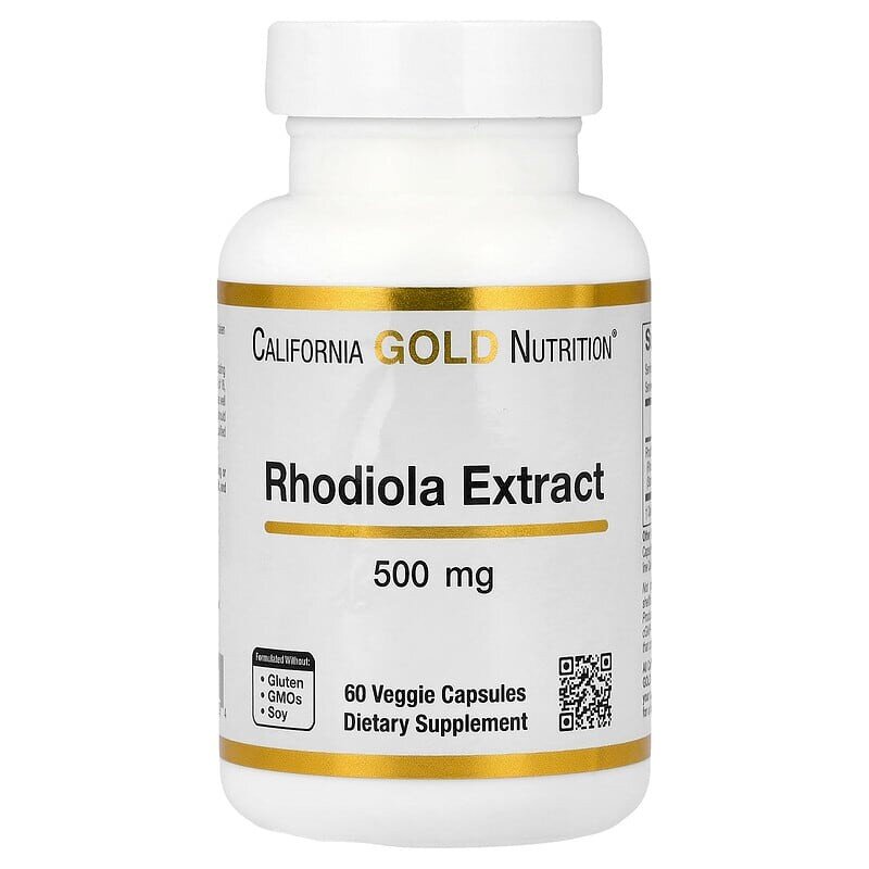 Родіола California Gold Nutrition Rhodiola 500 mg, 60 капсул