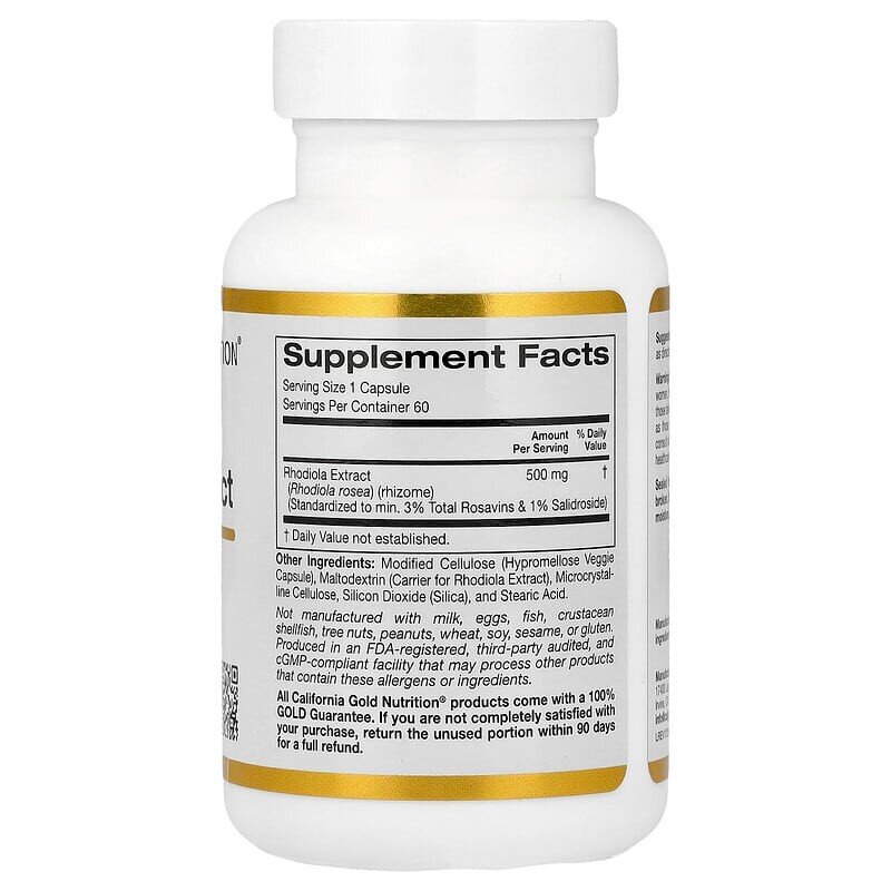Родіола California Gold Nutrition Rhodiola 500 mg, 60 капсул. Фото 2