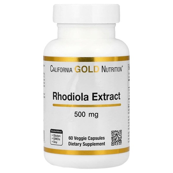 Родіола California Gold Nutrition Rhodiola 500 mg, 60 капсул