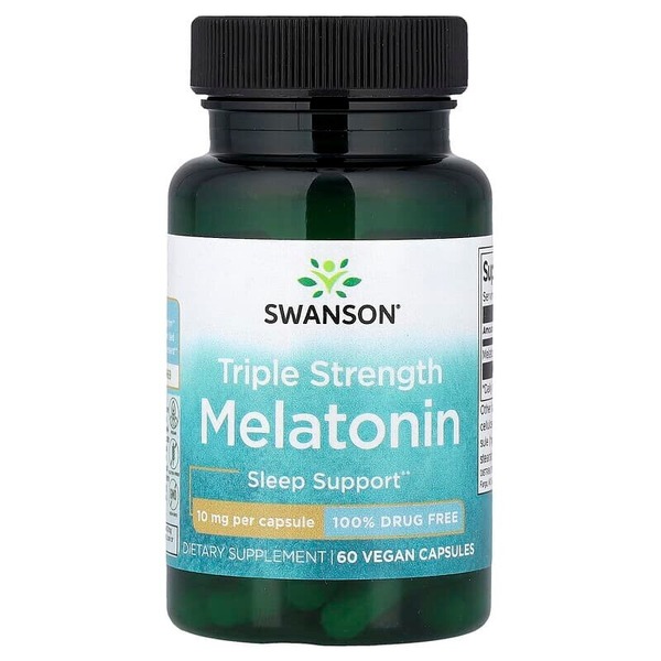 Мелатонин Swanson Melatonin 10 mg Triple Strength, 60 капсул