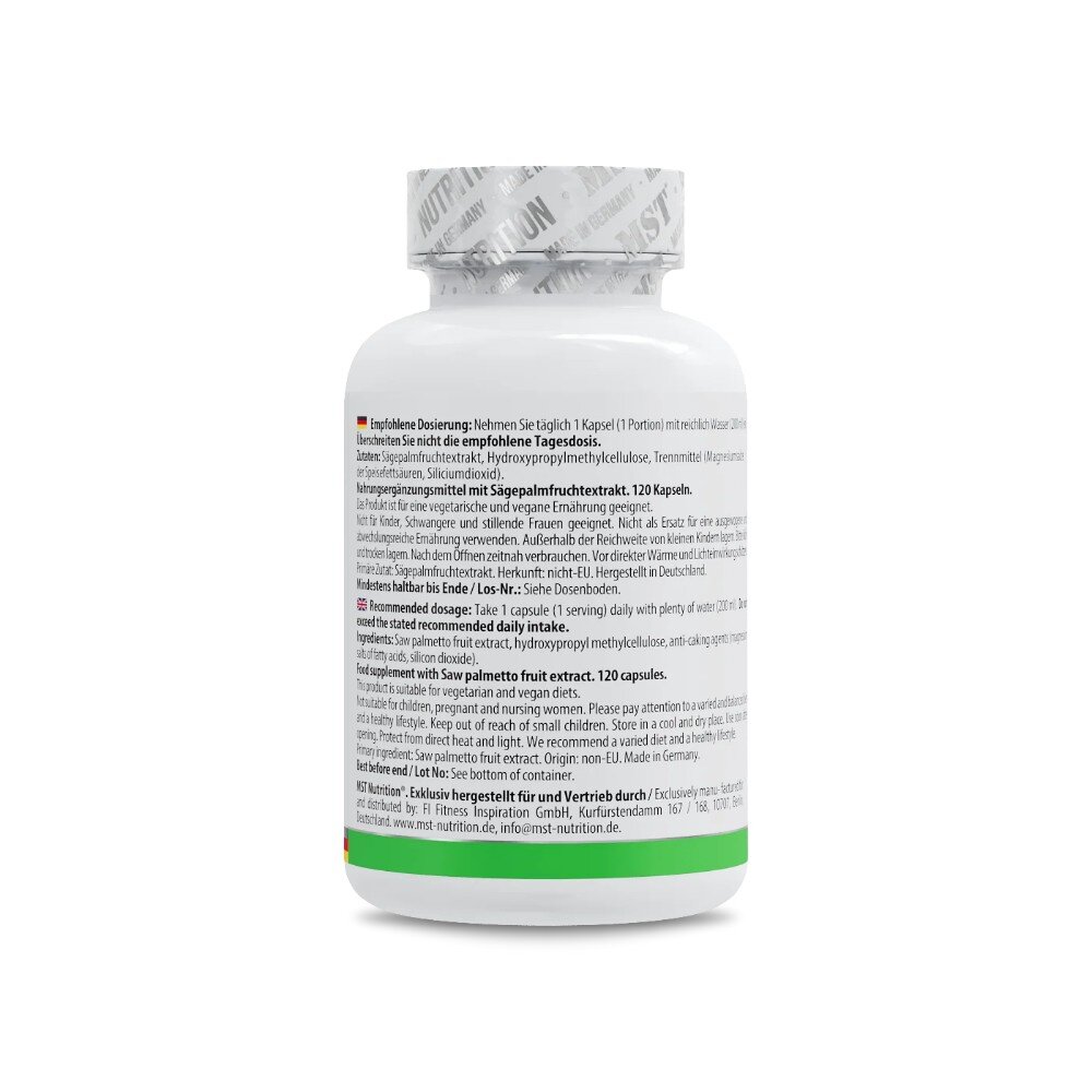 Екстракт сереноа MST Nutrition Saw Palmetto Extract 320 mg, 120 капсул. Фото 3