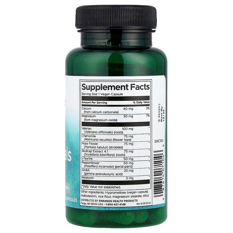 Комплекс для сну Swanson Sleep Essentials, 60 вегакапсул. Фото 2