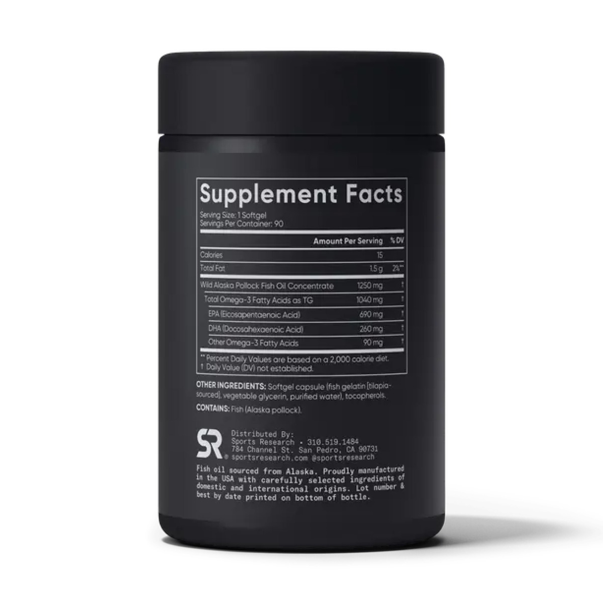 Omega-3 Fish Oil Alaska Pollock 1250mg - 90 softgels. Фото 2