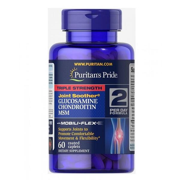 Glucosamine Chondroitin MSM Triple Strength - 60 caplets (Пошкоджена банка)