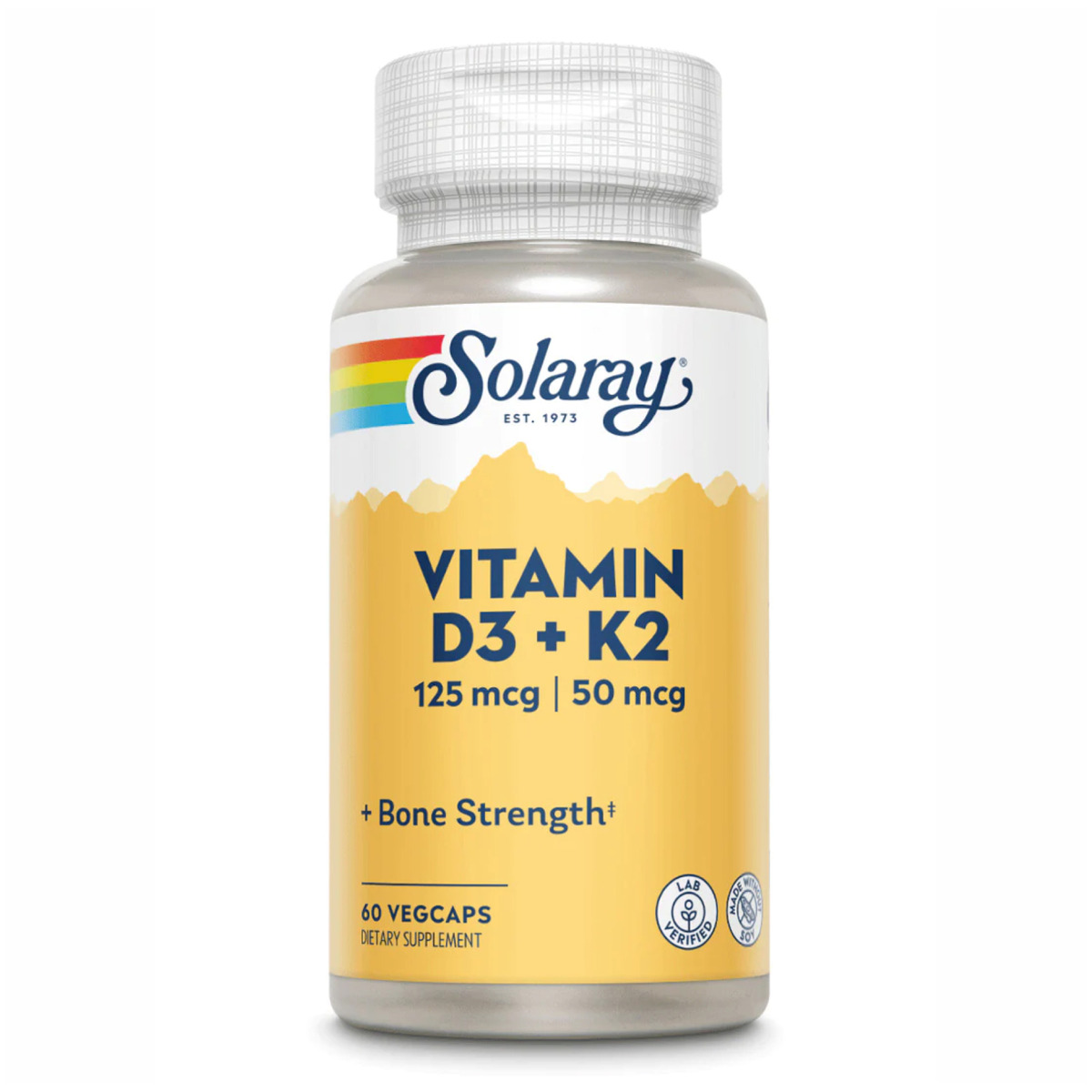 Vitamin D-3 & K-2 - 60 vcaps (Повреждена банка)