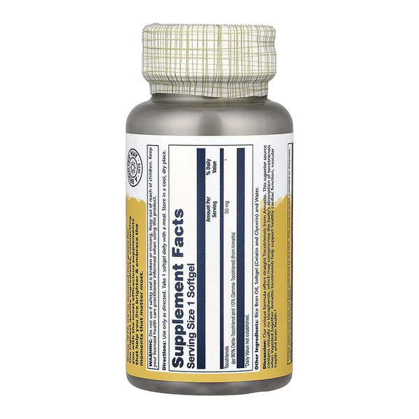 Vitamin E Tocotrienols, Annatto 50mg - 60 softgels (До 10.26). Фото 2