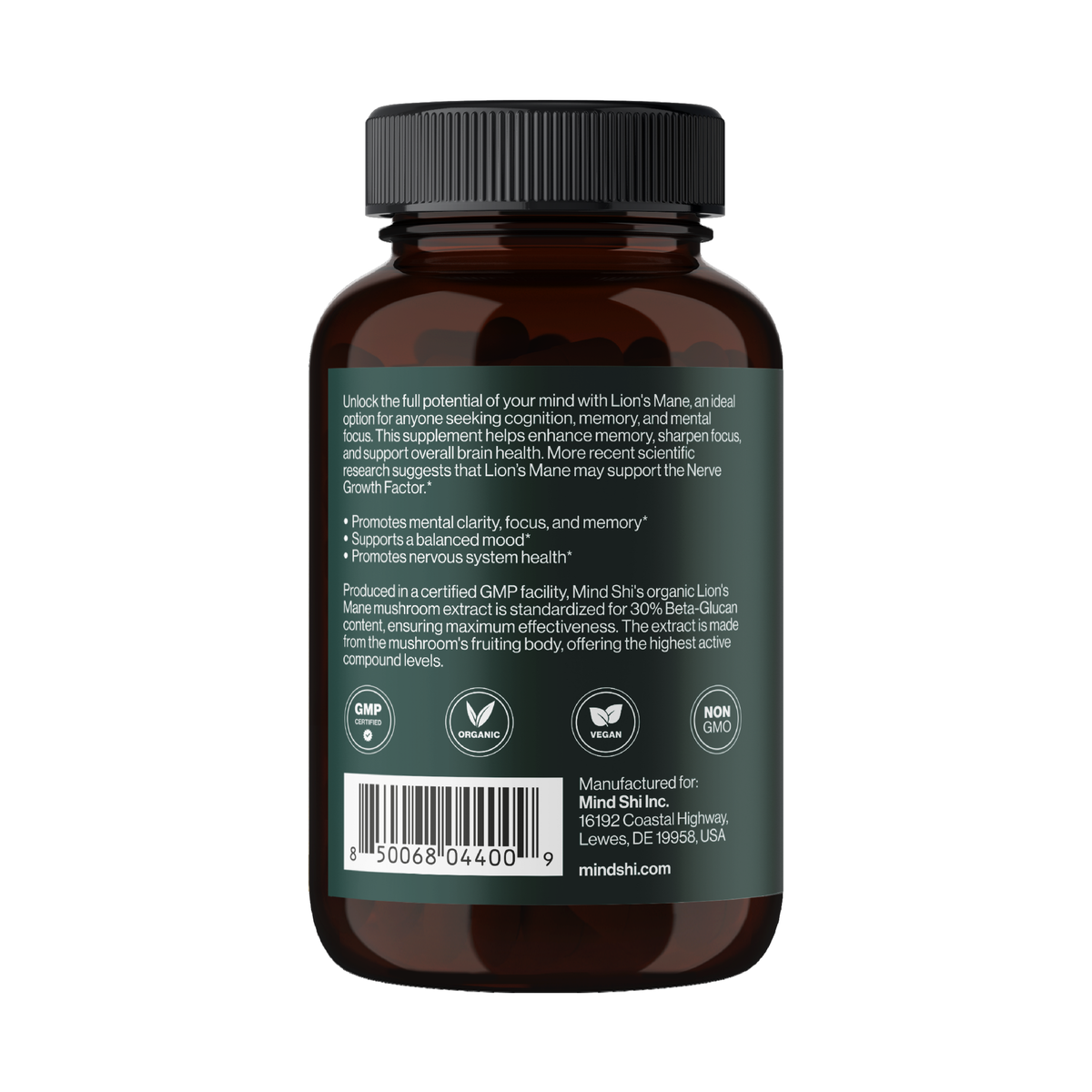 Lion's Mane Mushroom 1000 mg - 60 vegcaps (До 10.26). Фото 3