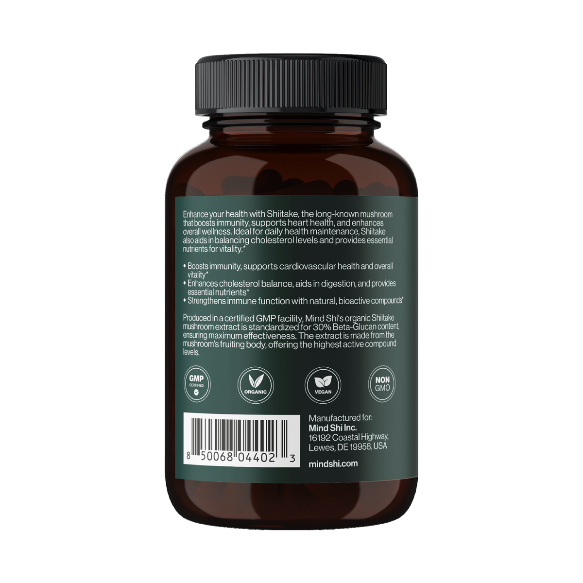 Shiitake Mushroom 1000 mg - 60 vegcaps (Пошкоджена кришка). Фото 3