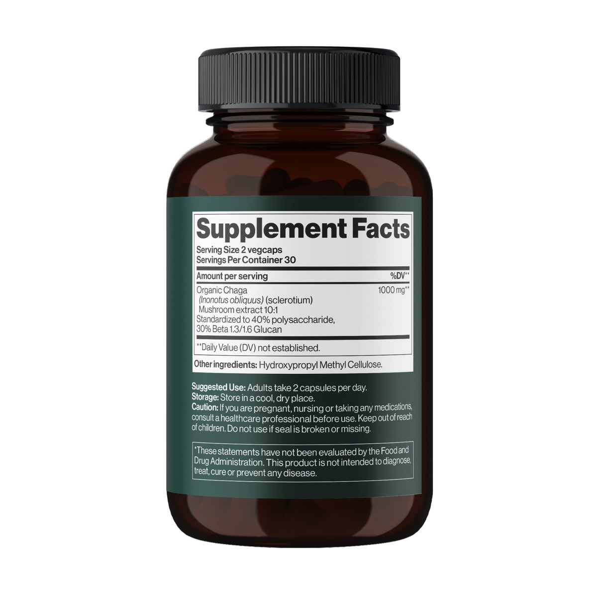 Chaga Mushroom 1000 mg - 60 vegcaps (До 02.27). Фото 2