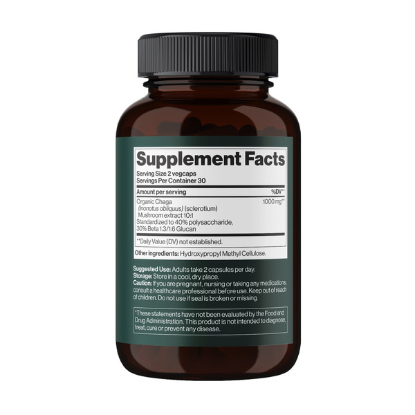 Chaga Mushroom 1000 mg - 60 vegcaps (До 02.27). Фото 2