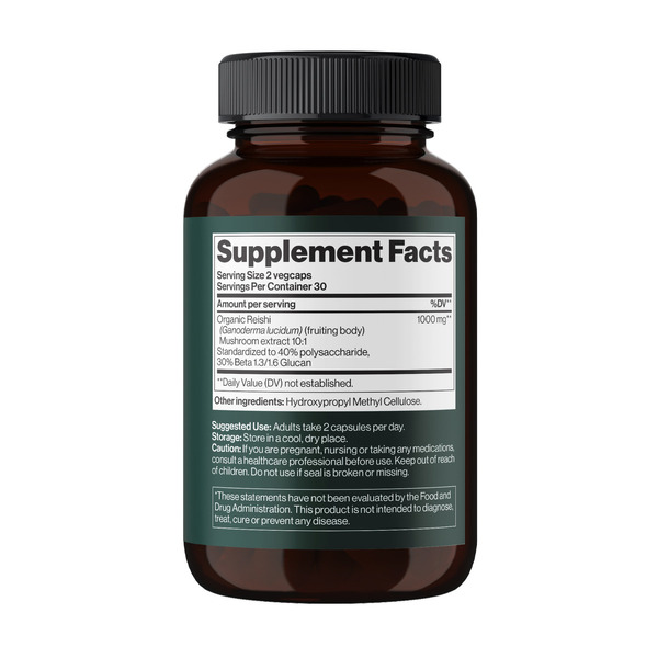 Reishi Mushroom 1000 mg - 60 vegcaps (До 02.27). Фото 2