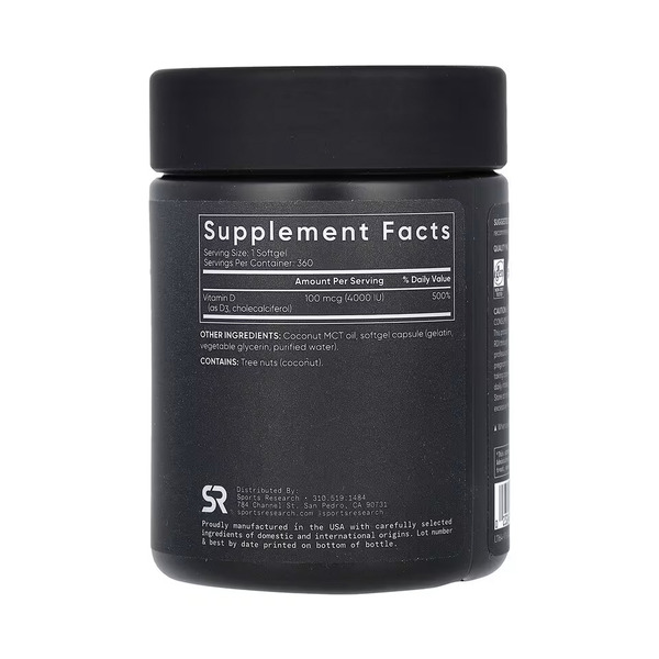 Vitamin D3 4000IU - 360 softgels. Фото 2