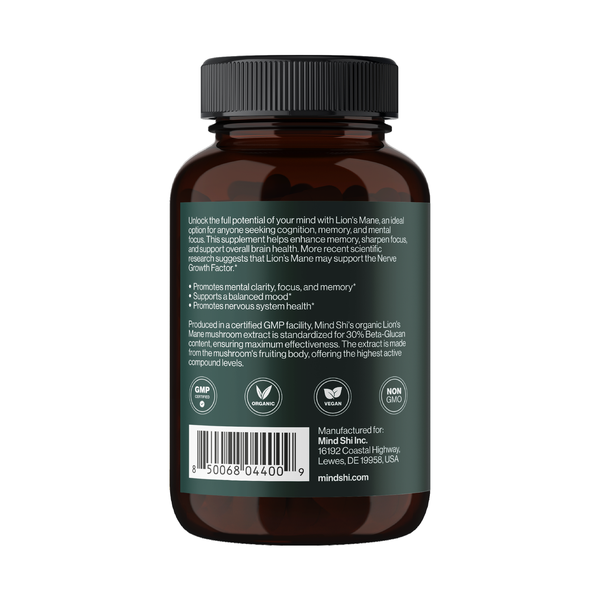 Lion's Mane Mushroom 1000 mg - 60 vegcaps (До 02.27). Фото 3