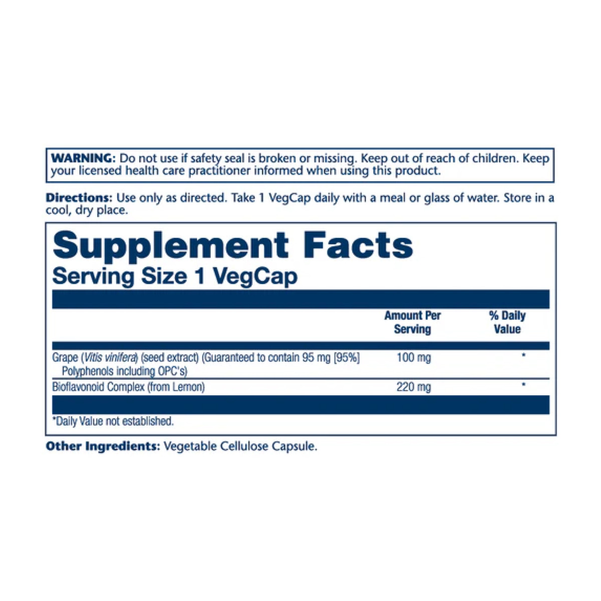 Grape Seed Extract 100mg - 60 vcaps. Фото 2