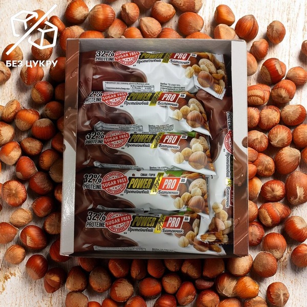 Батончик Power Pro Protein Bar 32% with Nut Sugar Free, 20*60 грам