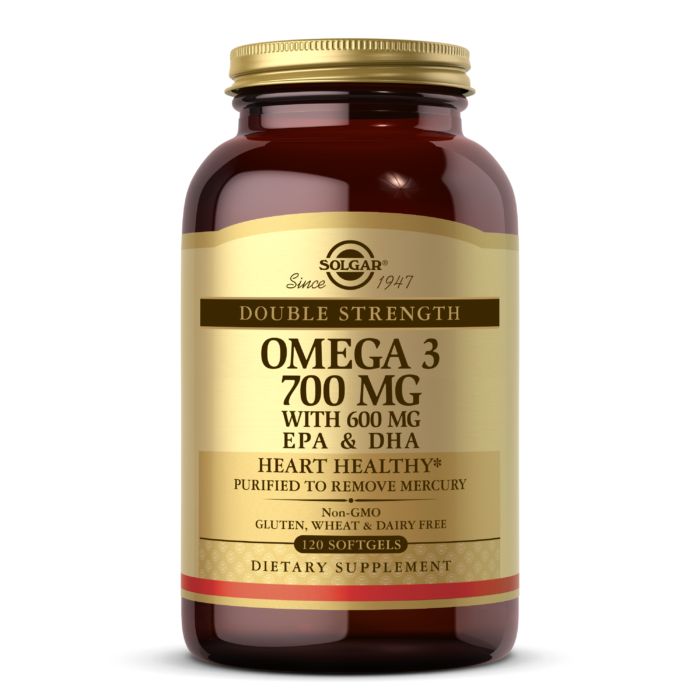 Жирні кислоти Solgar Omega 3 700 mg Double Strength, 120 капсул
