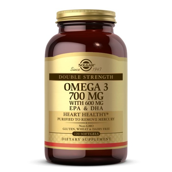 Жирні кислоти Solgar Omega 3 700 mg Double Strength, 120 капсул