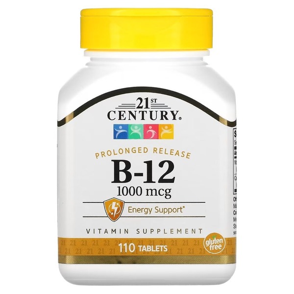 Ціанокобаламін 21st Century Vitamin B12 1000 mcg Prolonged Release, 110 таблеток
