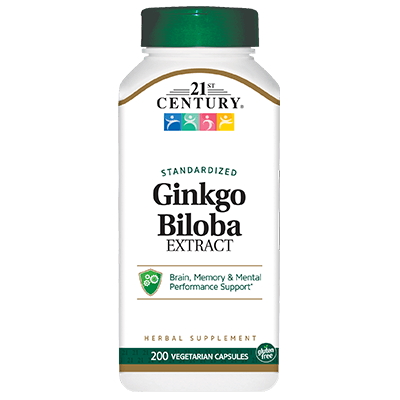 Натуральная добавка 21st Century Ginkgo Biloba Extract, 200 вегакапсул