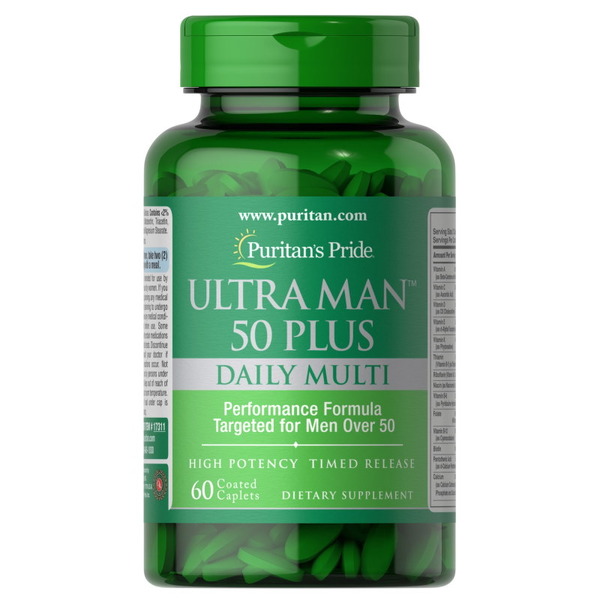 Вітаміни та мінерали Puritan's Pride Ultra Vita Man 50 Plus, 60 каплет