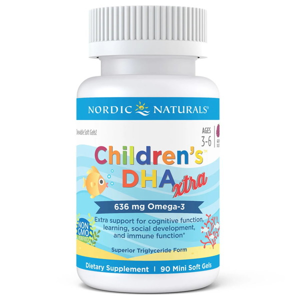 Жирні кислоти Nordic Naturals Children's DHA Xtra, 90 міні капсул ягоди. Фото 2