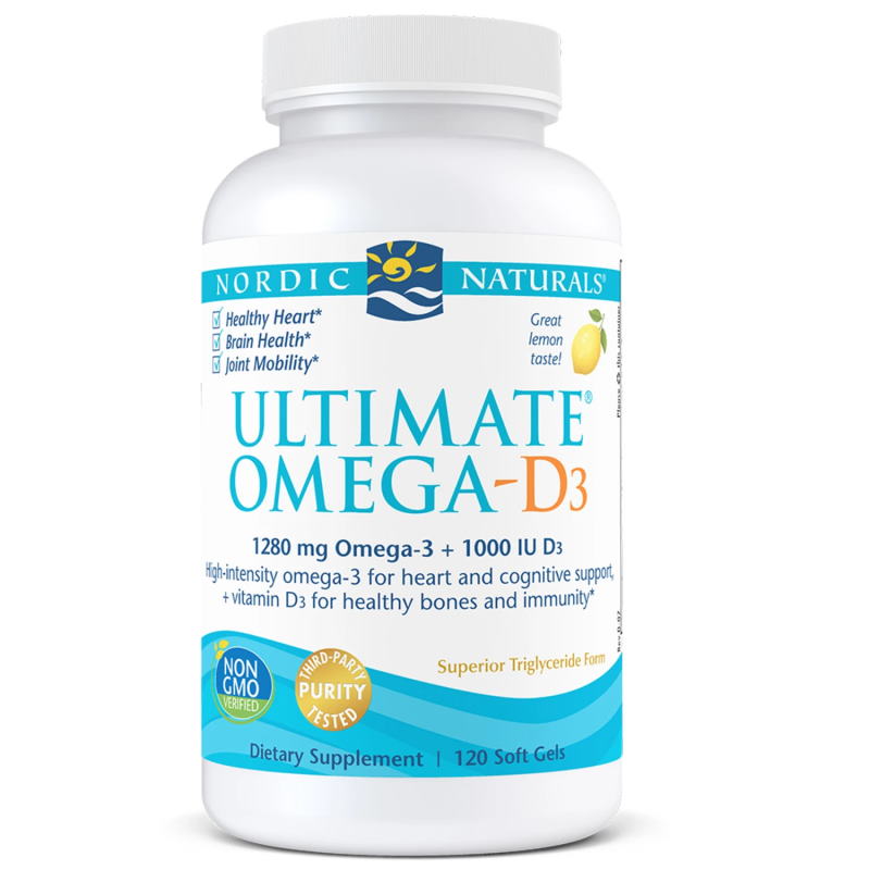 Жирні кислоти Nordic Naturals Ultimate Omega-D3, 120 капсул. Фото 2