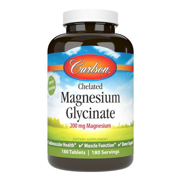 Вітаміни та мінерали Carlson Labs Chelated Magnesium Glycinate, 180 таблеток