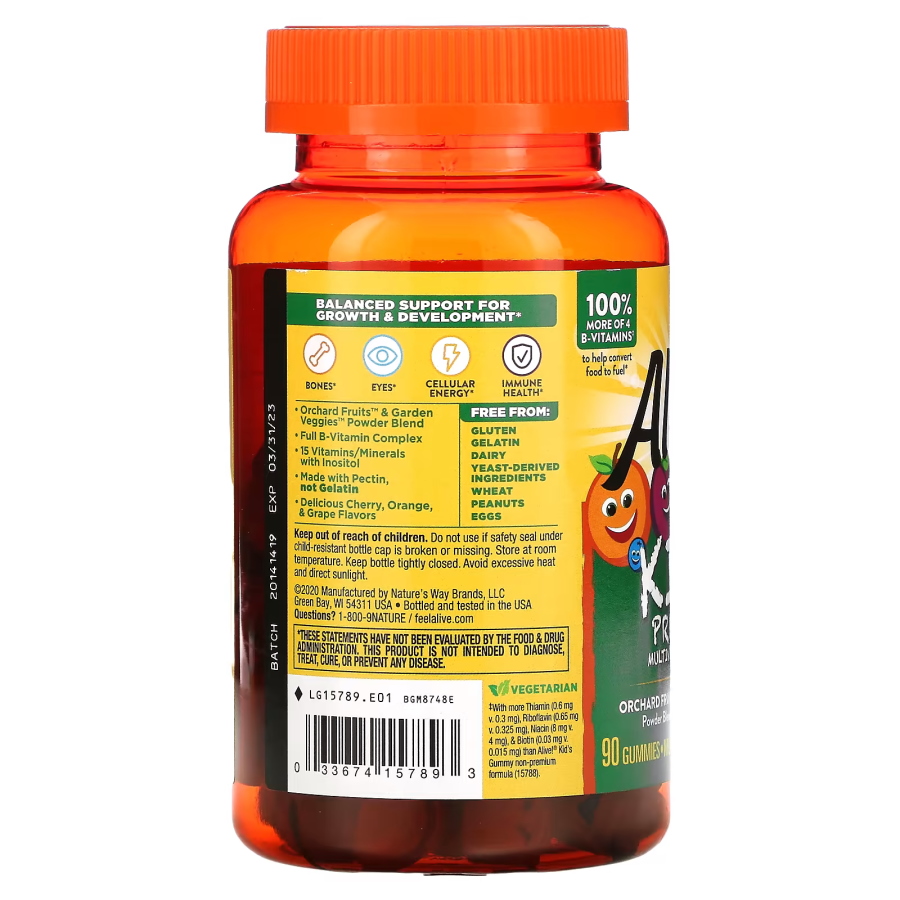 Вітаміни та мінерали Nature's Way Alive! Multi-Vitamin for Children Gummies, 90 желейок. Фото 3