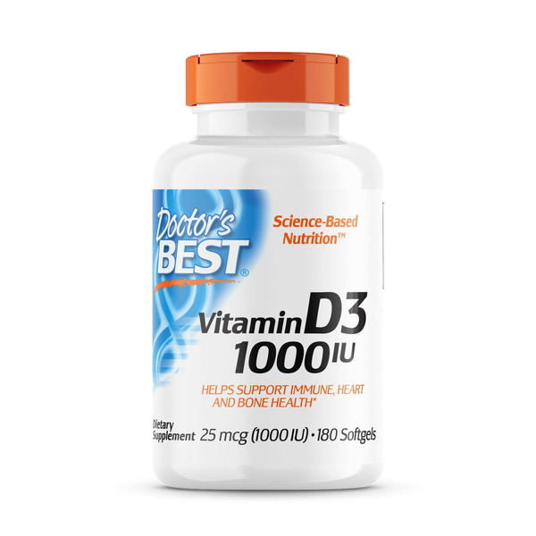 Вітаміни та мінерали Doctor's Best Vitamin D3 1000 IU, 180 капсул