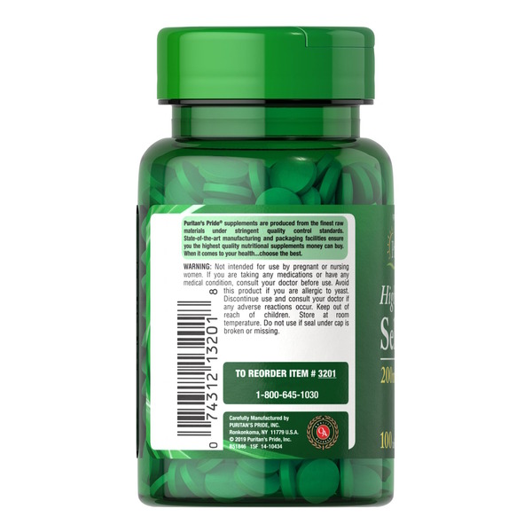 Вітаміни та мінерали Puritan's Pride Selenium 200 mcg, 100 таблеток. Фото 3