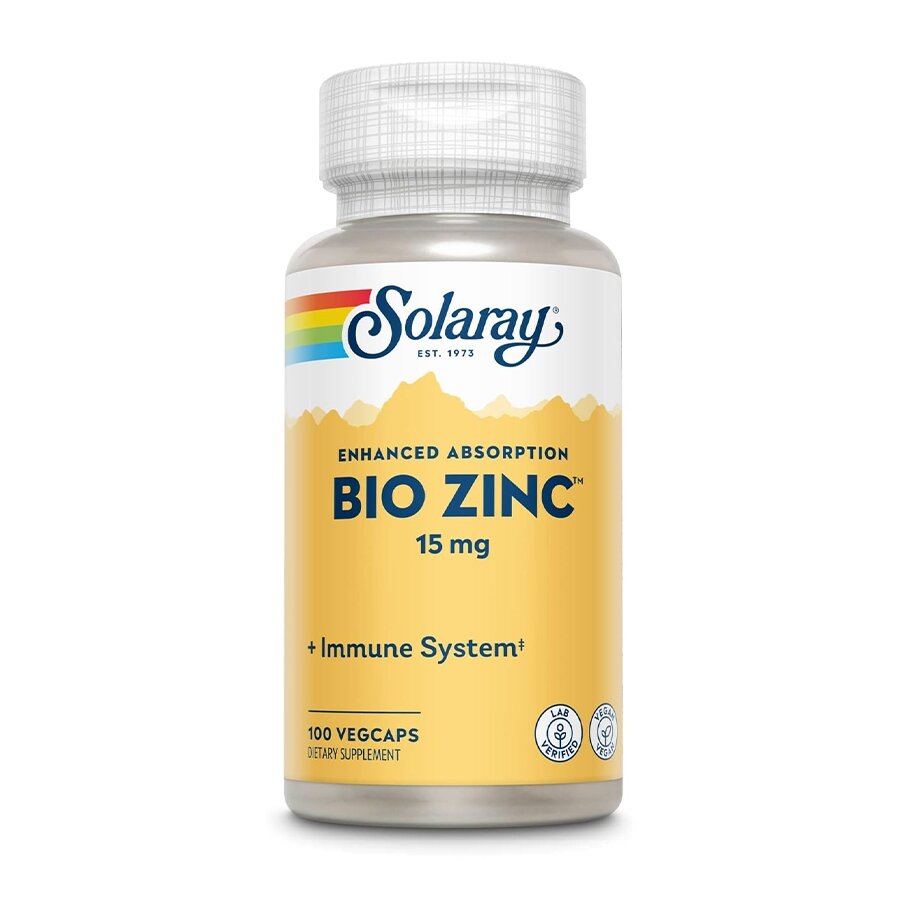 Витамины и минералы Solaray Bio Zinc 15 mg, 100 вегакапсул
