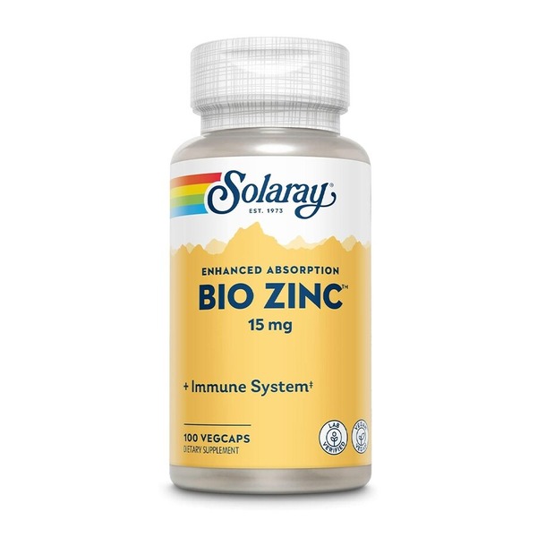 Вітаміни та мінерали Solaray Bio Zinc 15 mg, 100 вегакапсул