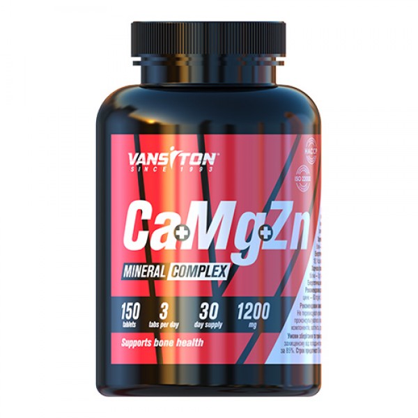 Вітаміни та мінерали Vansiton Calcium Magnesium Zinc, 150 таблеток