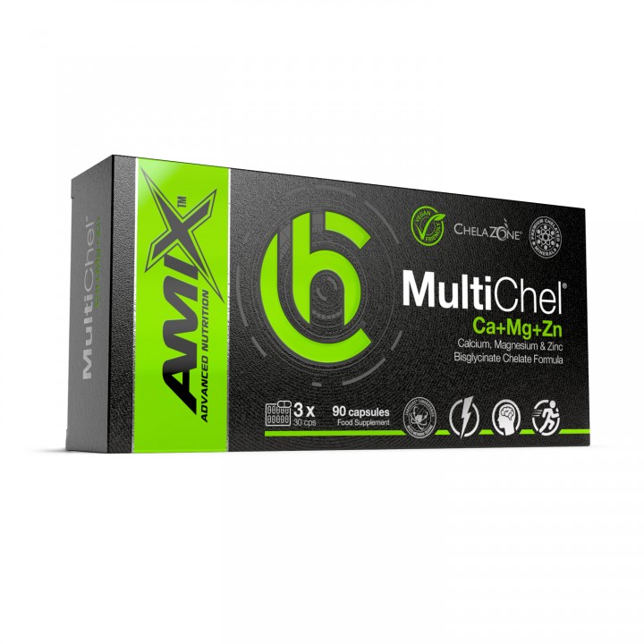 Вітаміни та мінерали AMIX ChelaZone MultiChel Ca+Mg+Zn, 90 капсул