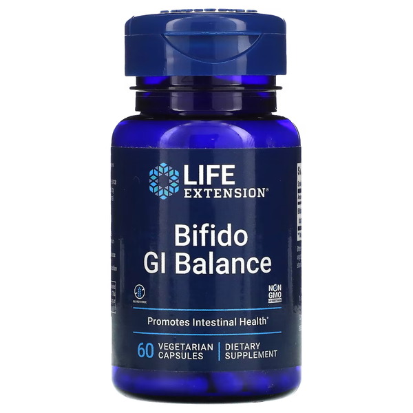 Пробіотики і пребіотики Life Extension Bifido GI Balance, 60 вегакапсул