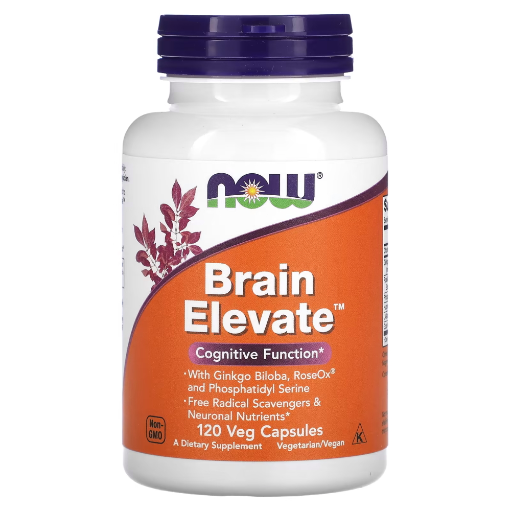 Натуральна добавка NOW Brain Elevate, 120 вегакапсул