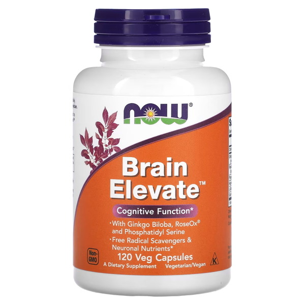 Натуральна добавка NOW Brain Elevate, 120 вегакапсул