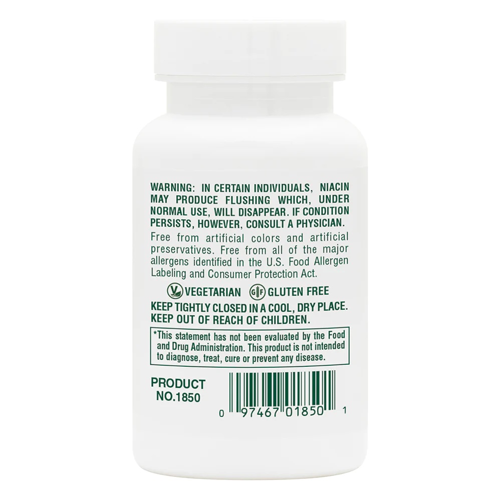 Витамины и минералы Natures Plus Niacin 100 mg, 90 таблеток. Фото 3