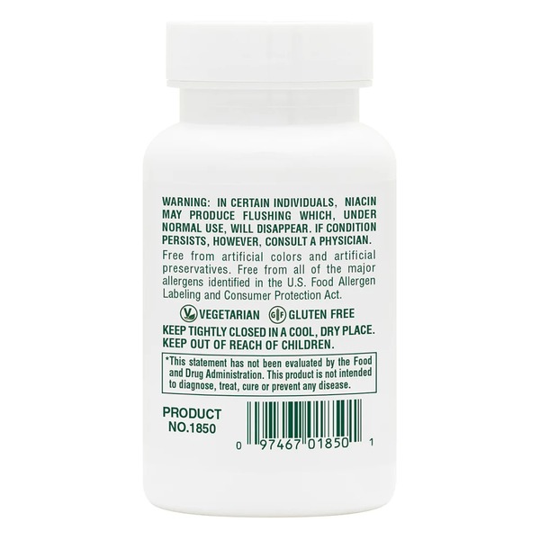Витамины и минералы Natures Plus Niacin 100 mg, 90 таблеток. Фото 3
