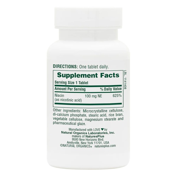Витамины и минералы Natures Plus Niacin 100 mg, 90 таблеток. Фото 2