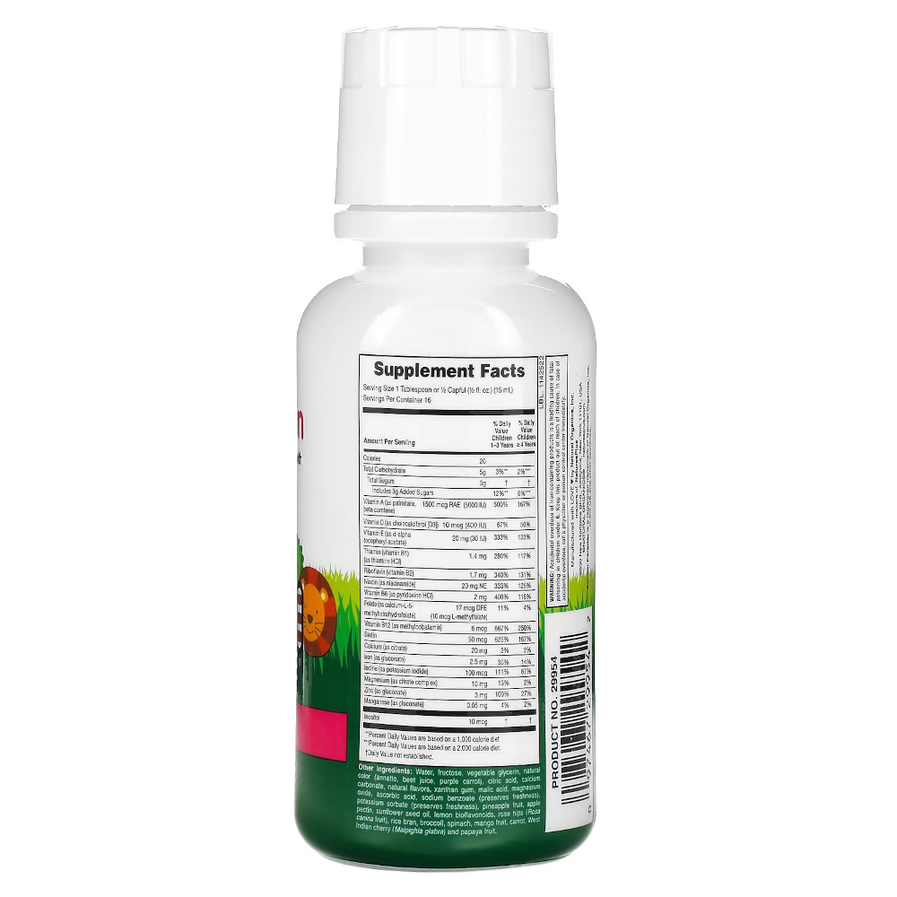 Витамины и минералы Natures Plus Animal Parade Miltivitamin Liquid, 236 мл. Фото 2