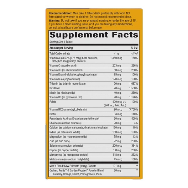 Вітаміни та мінерали Nature's Way Alive! Once Daily Men's 50+ Ultra Potency, 60 таблеток. Фото 3