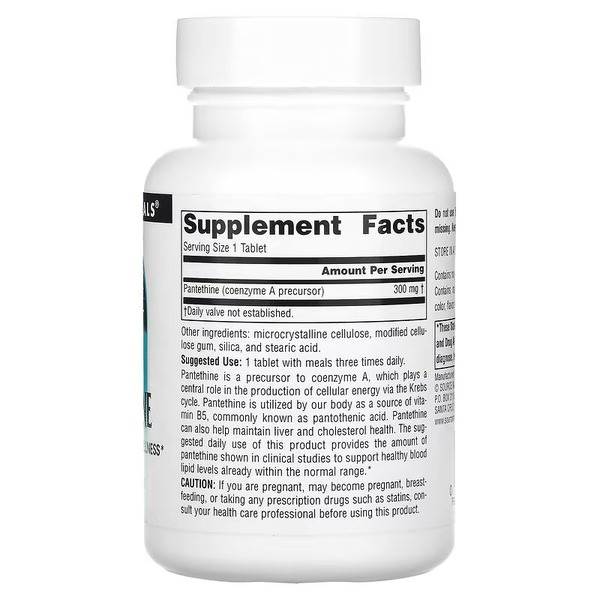 Вітаміни та мінерали Source Naturals Pantethine 300 mg, 90 таблеток. Фото 2